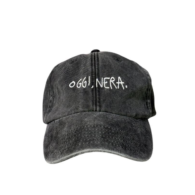 Oggi, Nera. - Cappello Visiera Ricamato