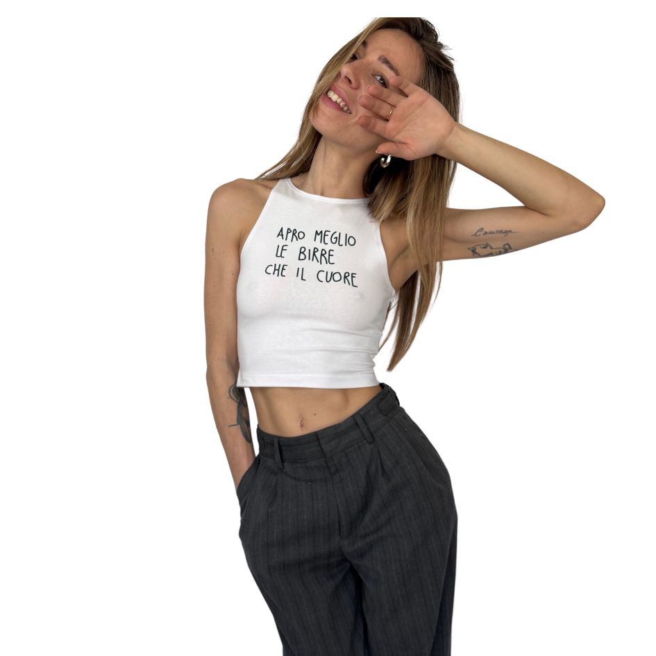 Apro Meglio Le Birre Che Il Cuore - Crop Canotta