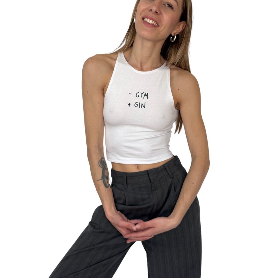 -Gym +Gin - Crop Canotta