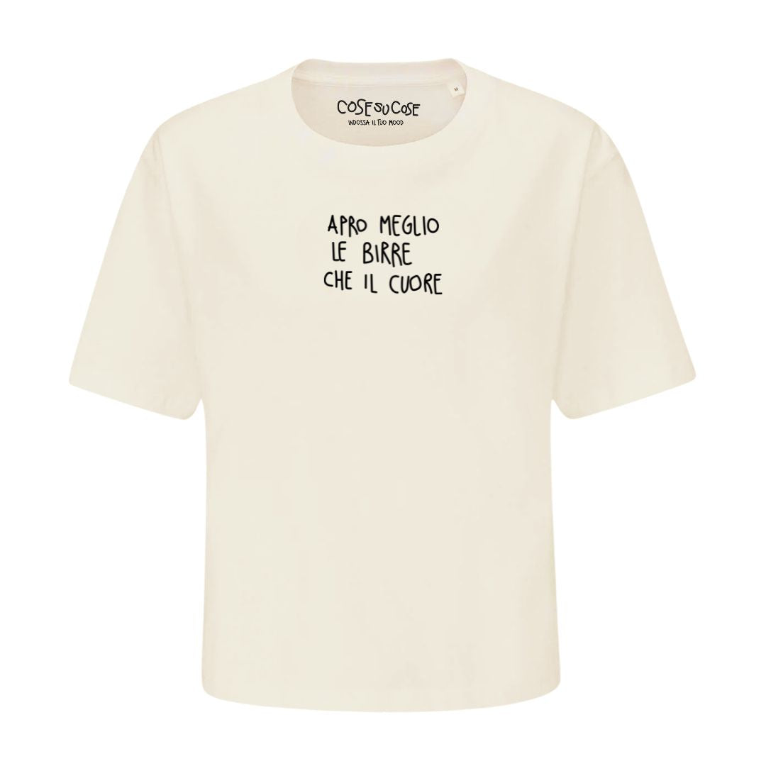 Apro Meglio Le Birre Che Il Cuore - Crop T-Shirt
