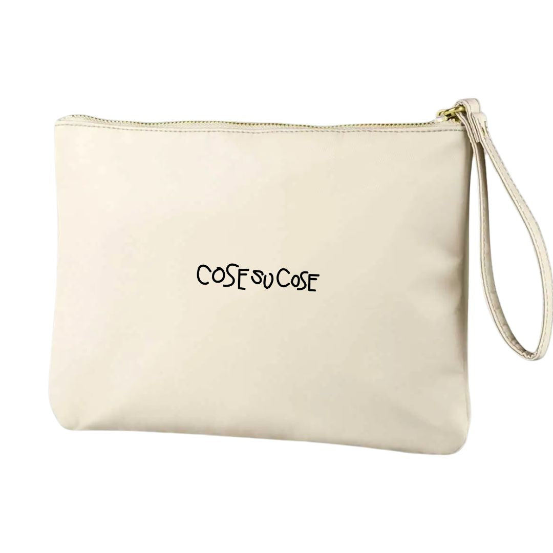 Oggi, Nera. - Pochette Nylon Beige