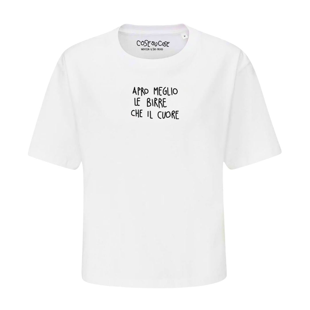 Apro Meglio Le Birre Che Il Cuore - Crop T-Shirt