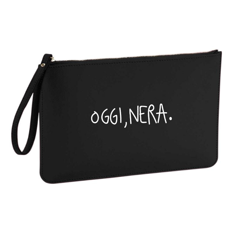 Oggi, Nera. - Pochette Ecopelle Saffiano