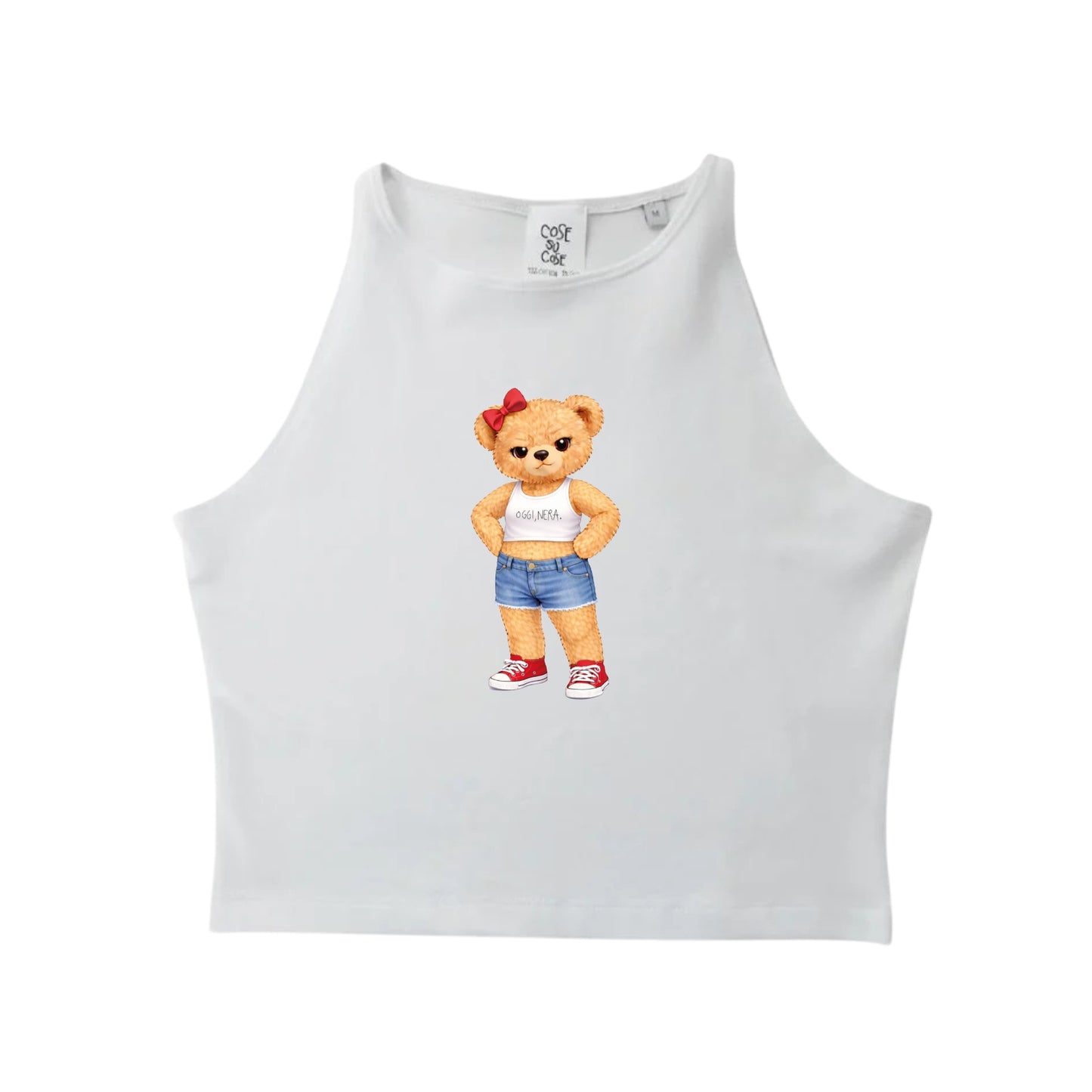 Oggi, Nera. Orsetto - Crop Canotta