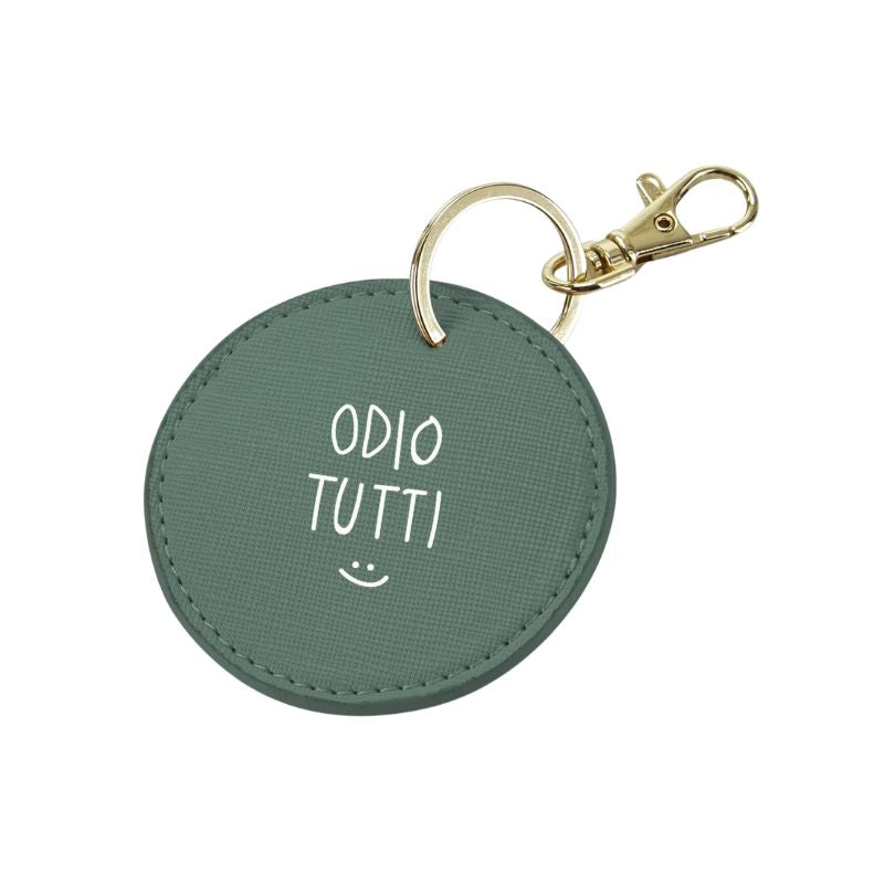 Odio Tutti :) - Portachiavi Cerchio Verde Bottiglia