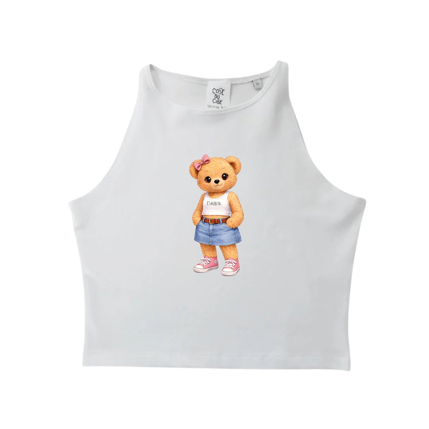 Esaurita. Orsetto - Crop Canotta