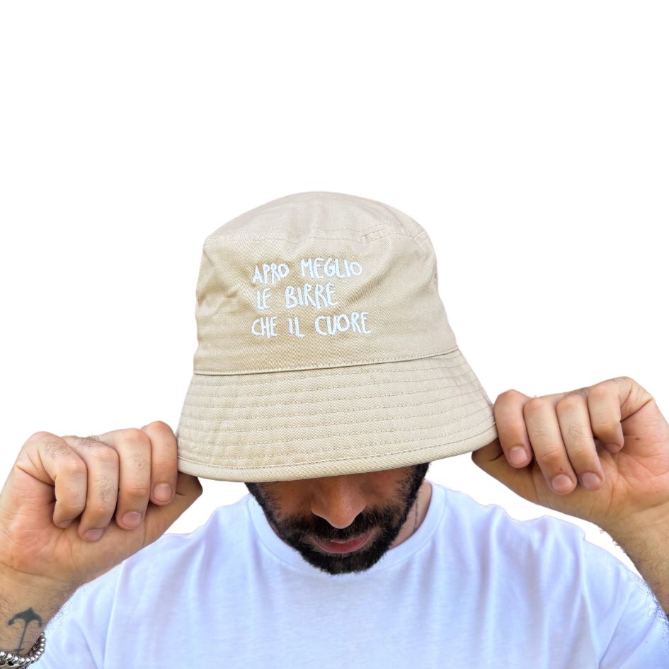 Apro Meglio Le Birre Che Il Cuore - Cappello Pescatore Ricamato