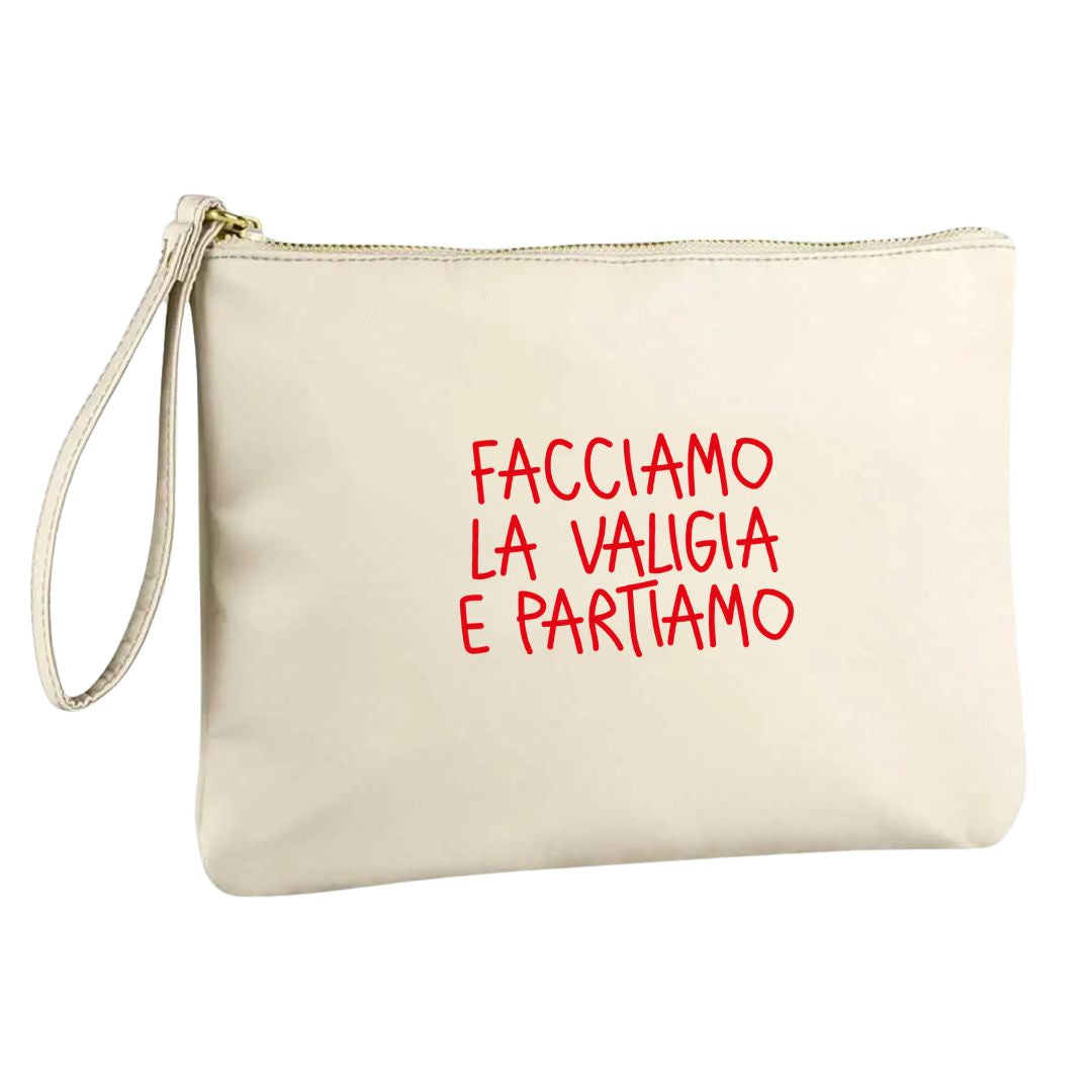 Facciamo La Valigia E Partiamo - Pochette Nylon Beige