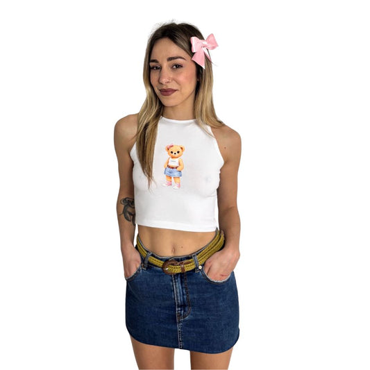 Esaurita. Orsetto - Crop Canotta