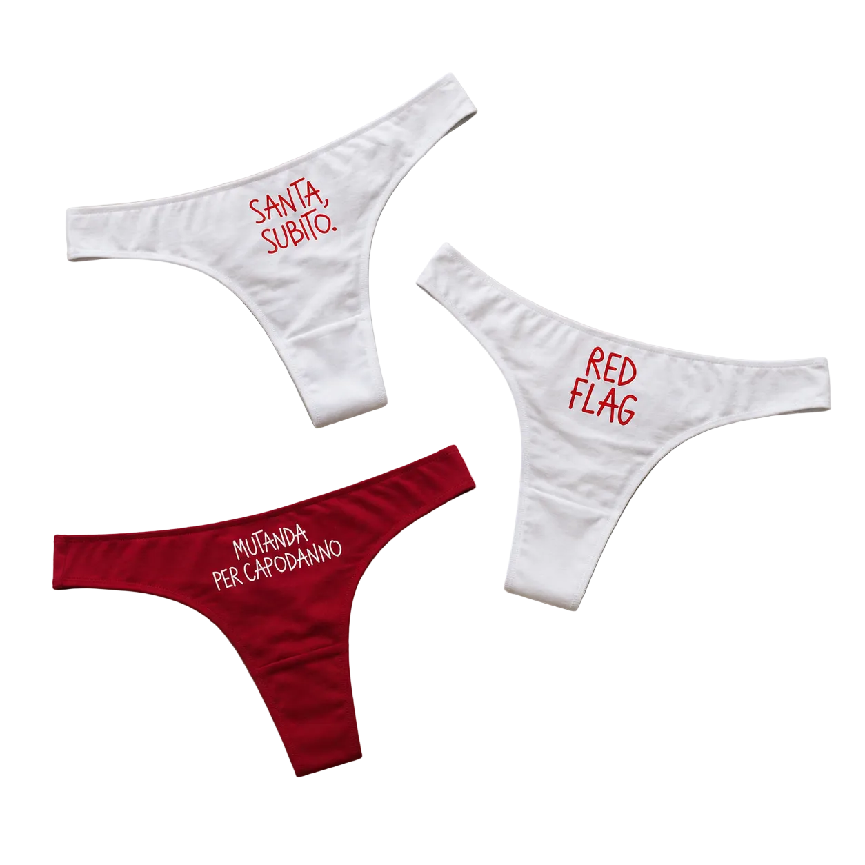 Tanga Pack Bianco/Rosso 3 pz.
