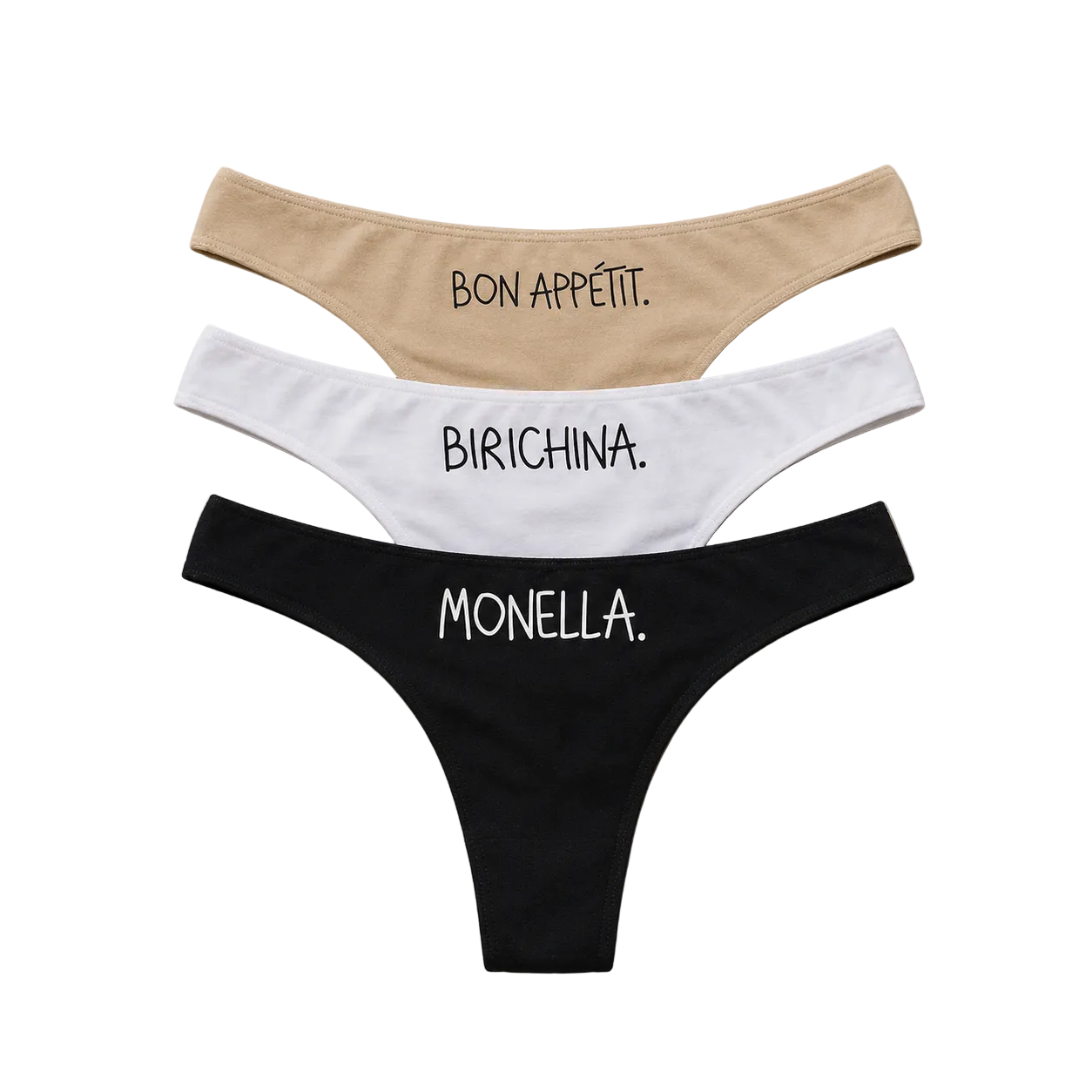 Tanga Pack Nero/Bianco/Carne 3 pz.