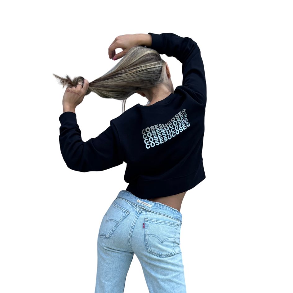 cosesucose Logo Bold - Felpa Crop Girocollo