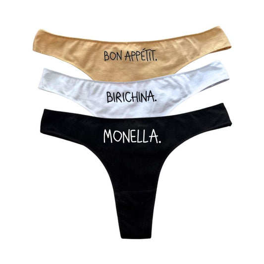 Tanga Pack Nero/Bianco/Carne 3 pz.