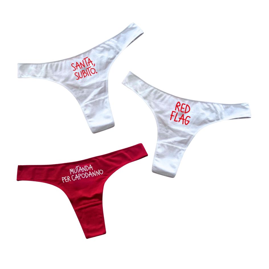Tanga Pack Bianco/Rosso 3 pz.